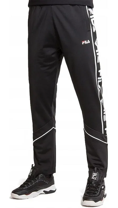 Fila – Pantaloni da Tuta Uomo Ted Track Pants Bande Logo | Nero