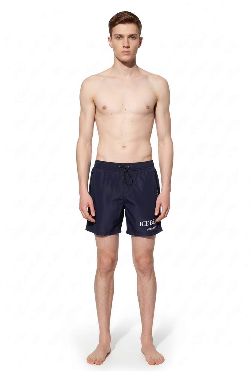 Iceberg Bermuda Uomo Navy Blue sfondo bianco