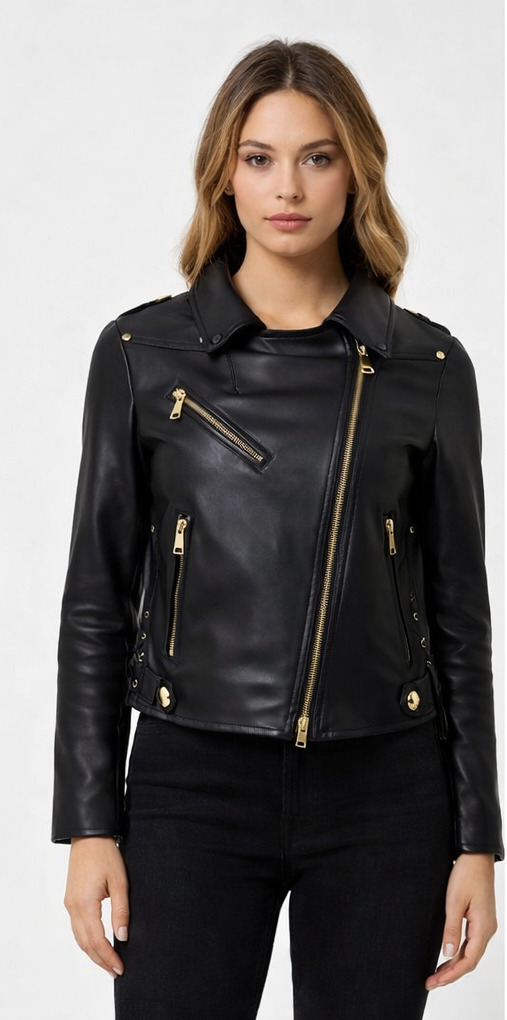 NOSECRETS MILANO Chiodo Eco Pelle Spalmato 223ns218 - Nero