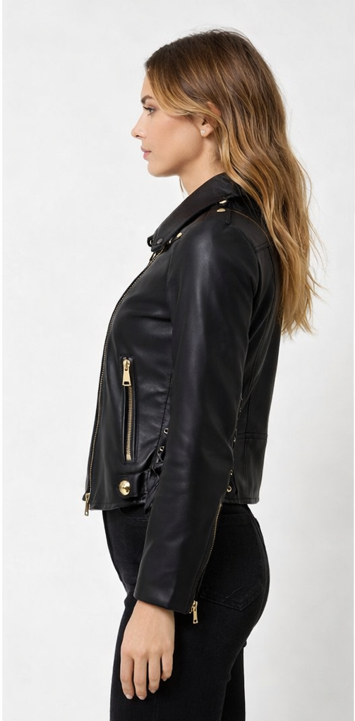 NOSECRETS MILANO Chiodo Eco Pelle Spalmato 223ns218 - Nero