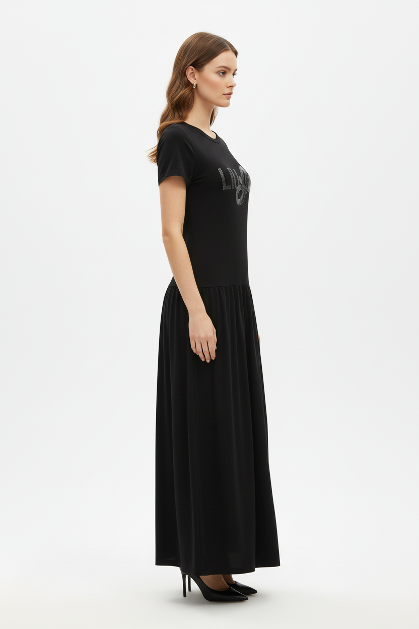Liu Jo Abito Lungo Jersey 6123 Nero/LiuJo Foil
