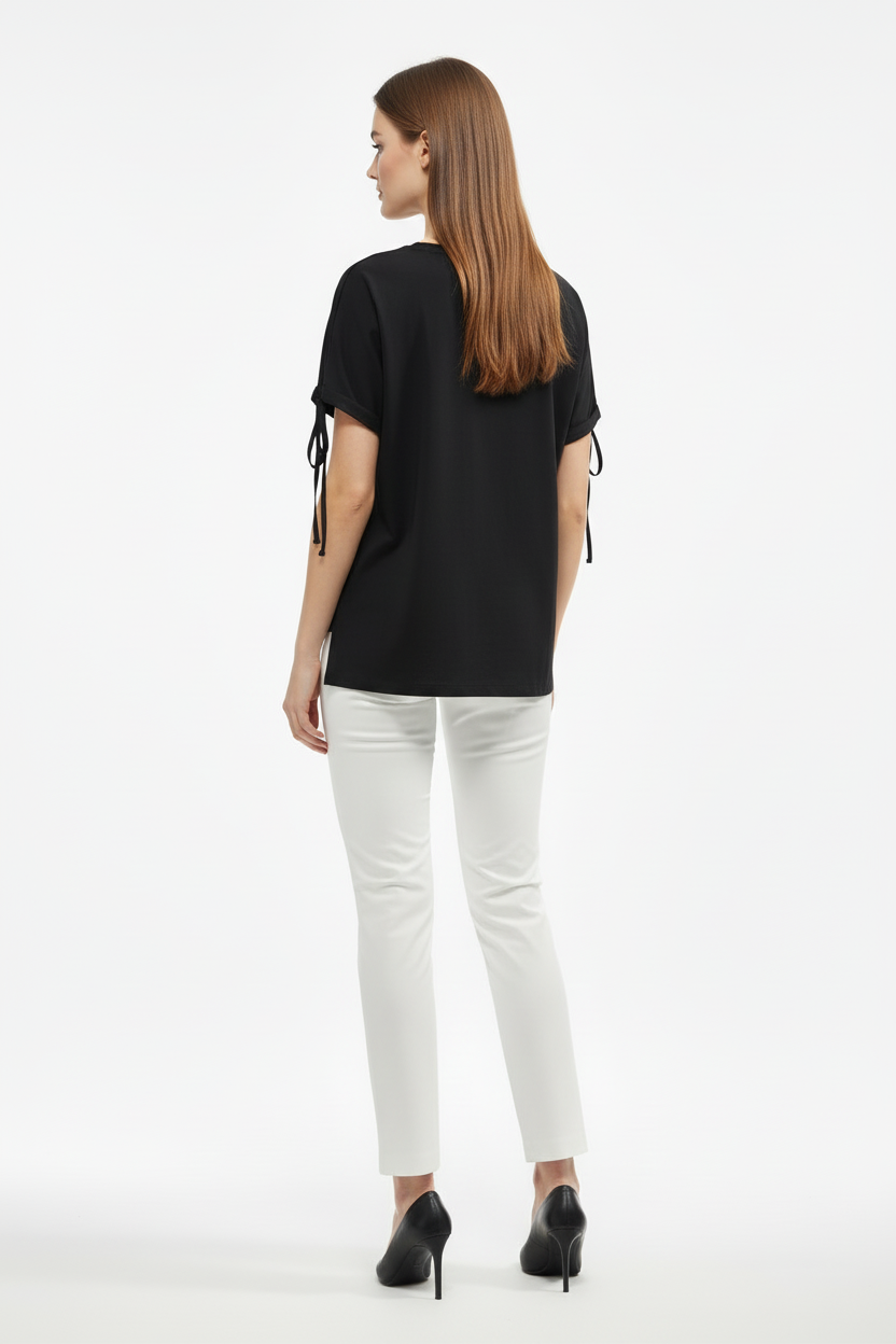 Liu Jo T-Shirt Maniche Coulisse Nero - vista retro