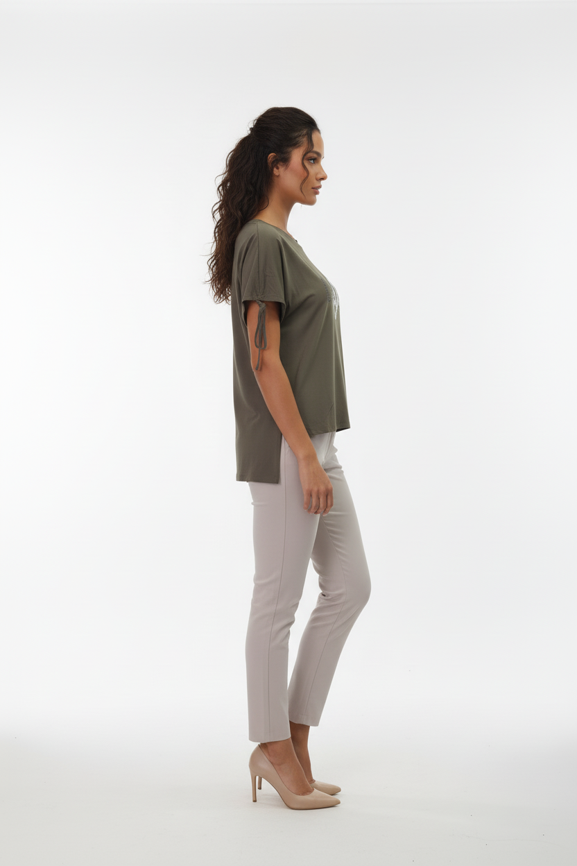 Liu Jo T-Shirt Maniche Coulisse - vista laterale