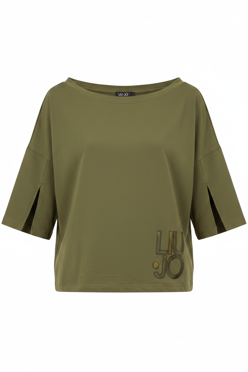 Liu Jo T-Shirt Over VA6173 Verde - Ghost Mannequin