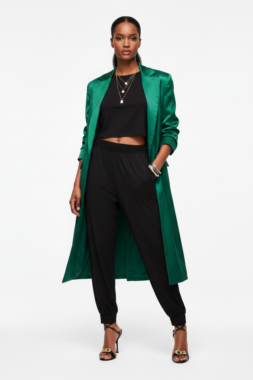 Liu Jo VA6125 Pantaloni Neri - Modella Intera