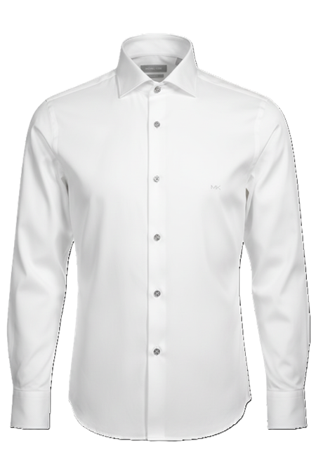 Michael Kors Camicia Uomo Poplin Stretch Bianco Slim Fit