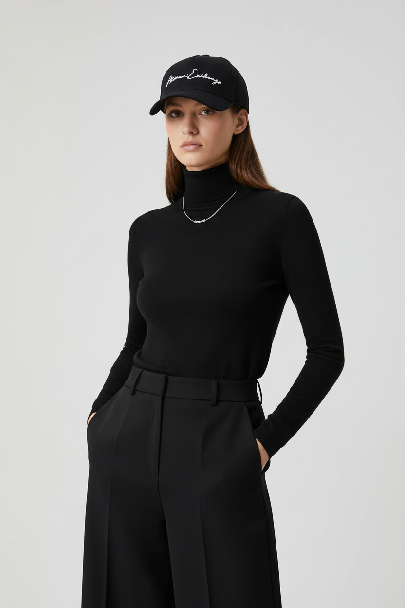 Modella con cappellino Armani Exchange