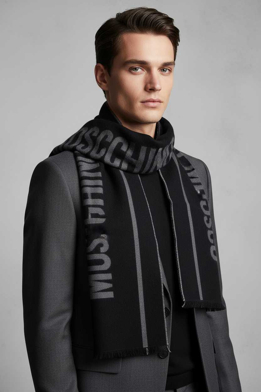 Modello con Moschino Sciarpa