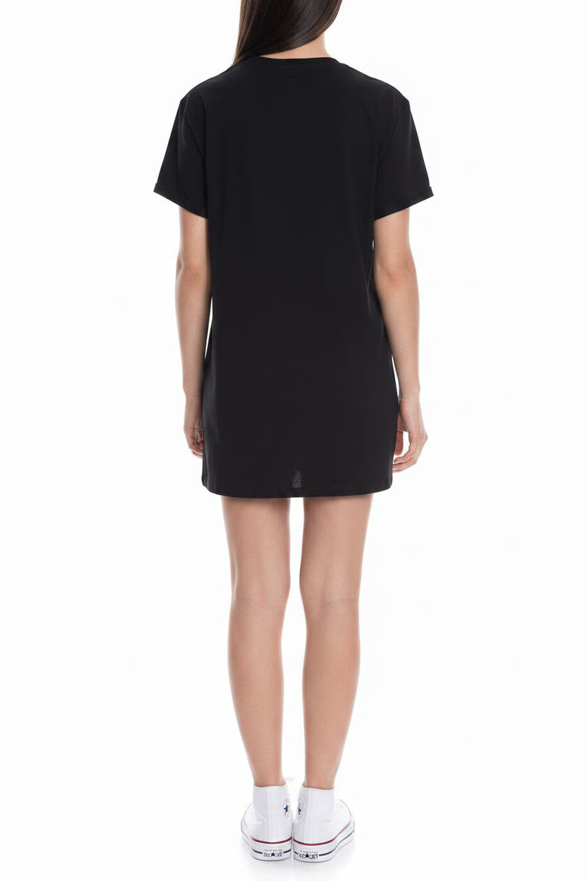 Moschino Abito Donna A1916 Teddy Underbear Nero - Vista Retro Modella