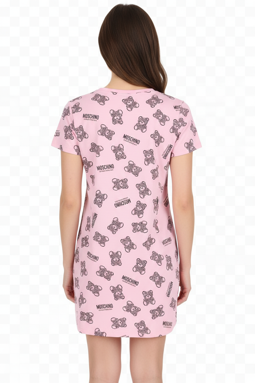 Moschino Abito T-Shirt Rosa Teddy Bear Vista Posteriore