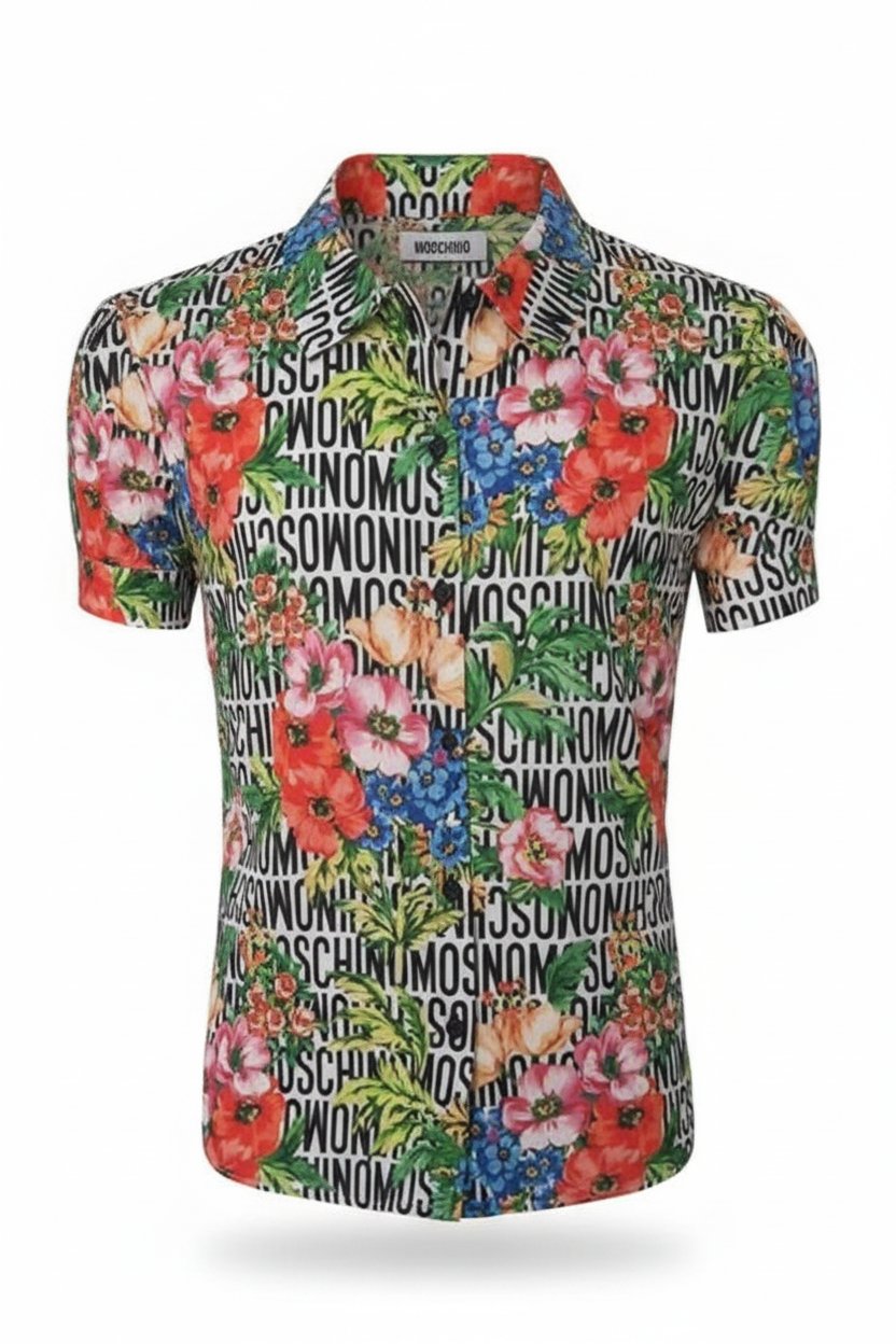 MOSCHINO Camicia Floreale Lettering - Ghost Mannequin