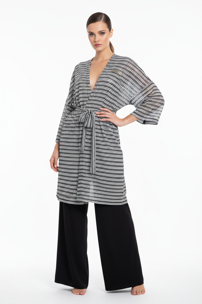 Moschino Cardigan a Righe con Modella