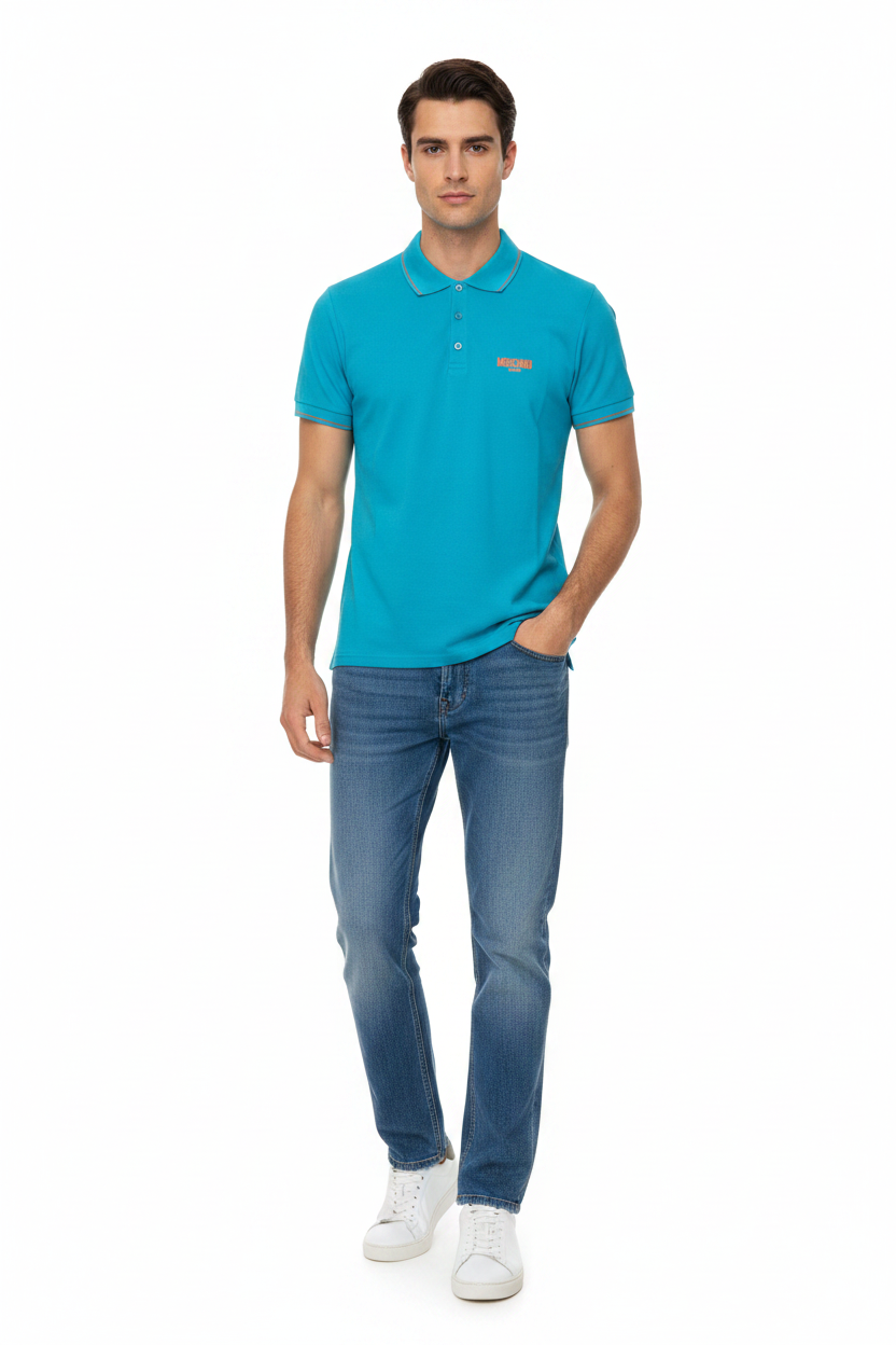 Moschino Polo Uomo Swim Turchese — Look Editoriale