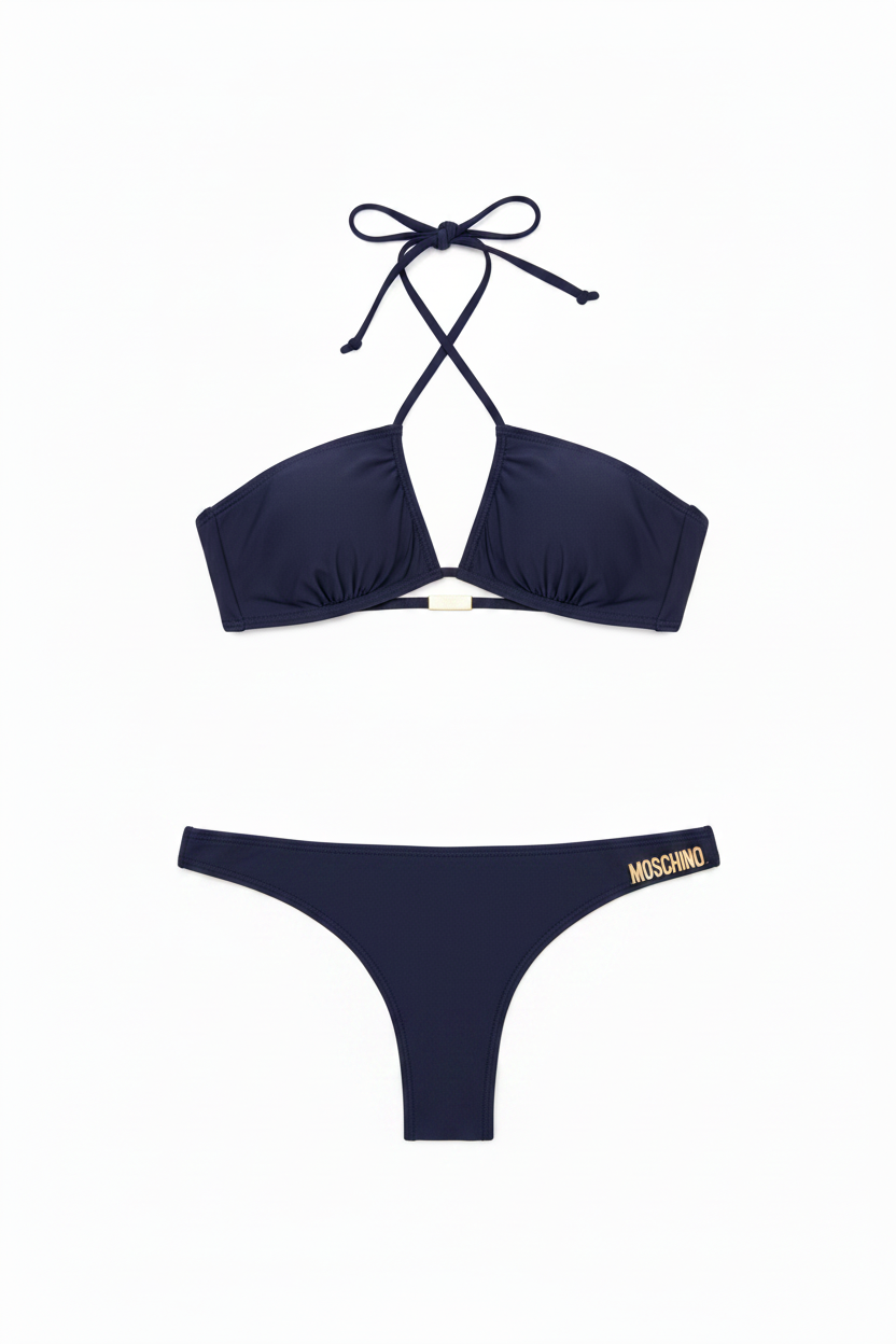 Moschino Swim Bikini 2 Pezzi V2A5723 Blue - Flat Lay Slip Classico