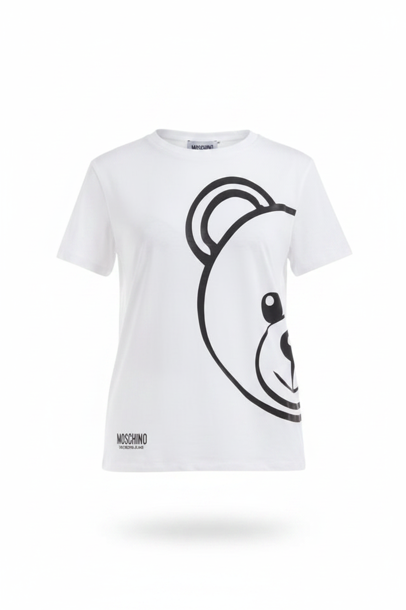 Moschino T-Shirt A1915 Bianco Stampa Orsetto Toy - Ghost Mannequin