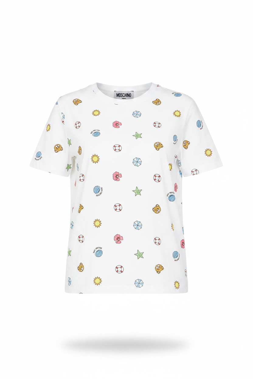 Moschino T-Shirt A1918 Fantasy Summer - Ghost Mannequin Senza Bottoni