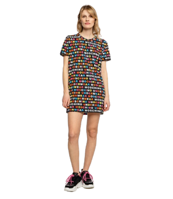 Moschino Abito Donna Multicolore Lettering A1930 Nero