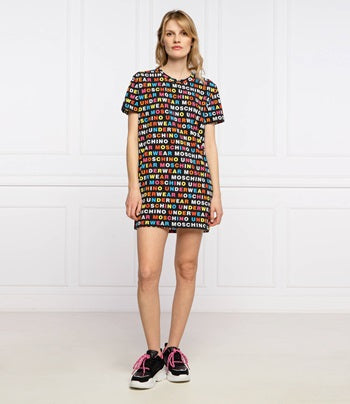 Moschino Abito Donna Multicolore Lettering A1930 Nero