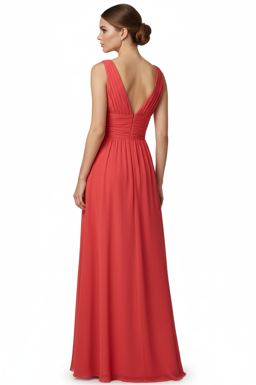 Nosecrets Abito Lungo Corallo - Vista Posteriore