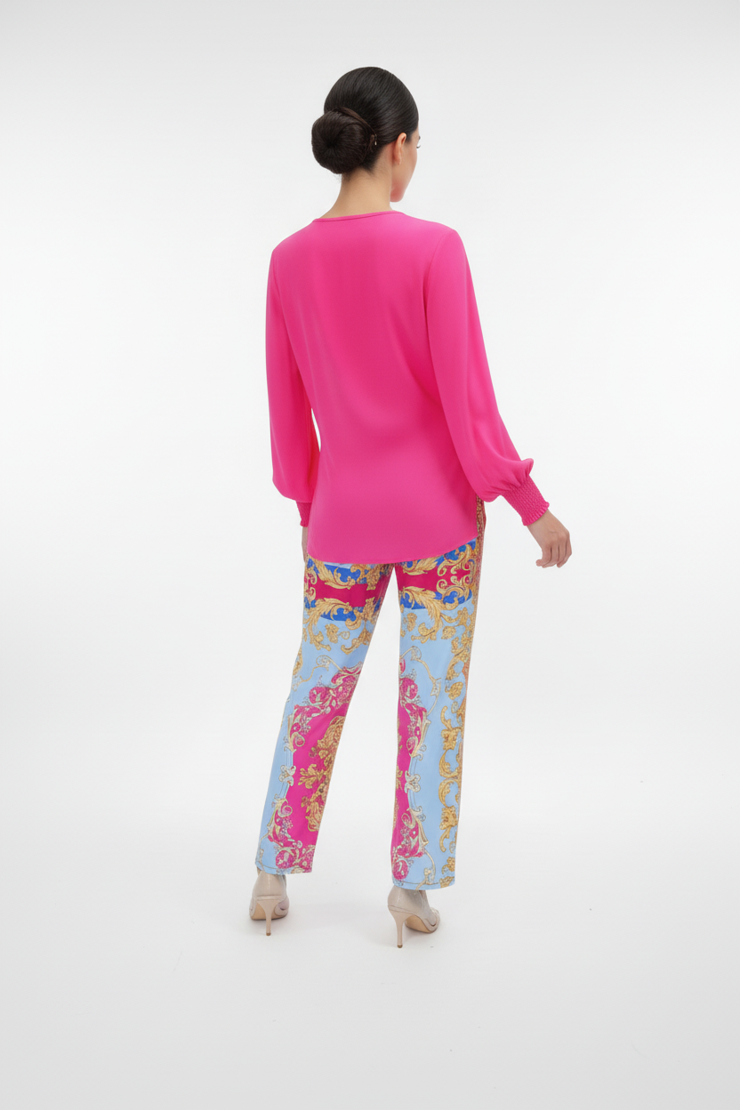 Nosecrets Camicia Fucsia Vista Posteriore con Modella