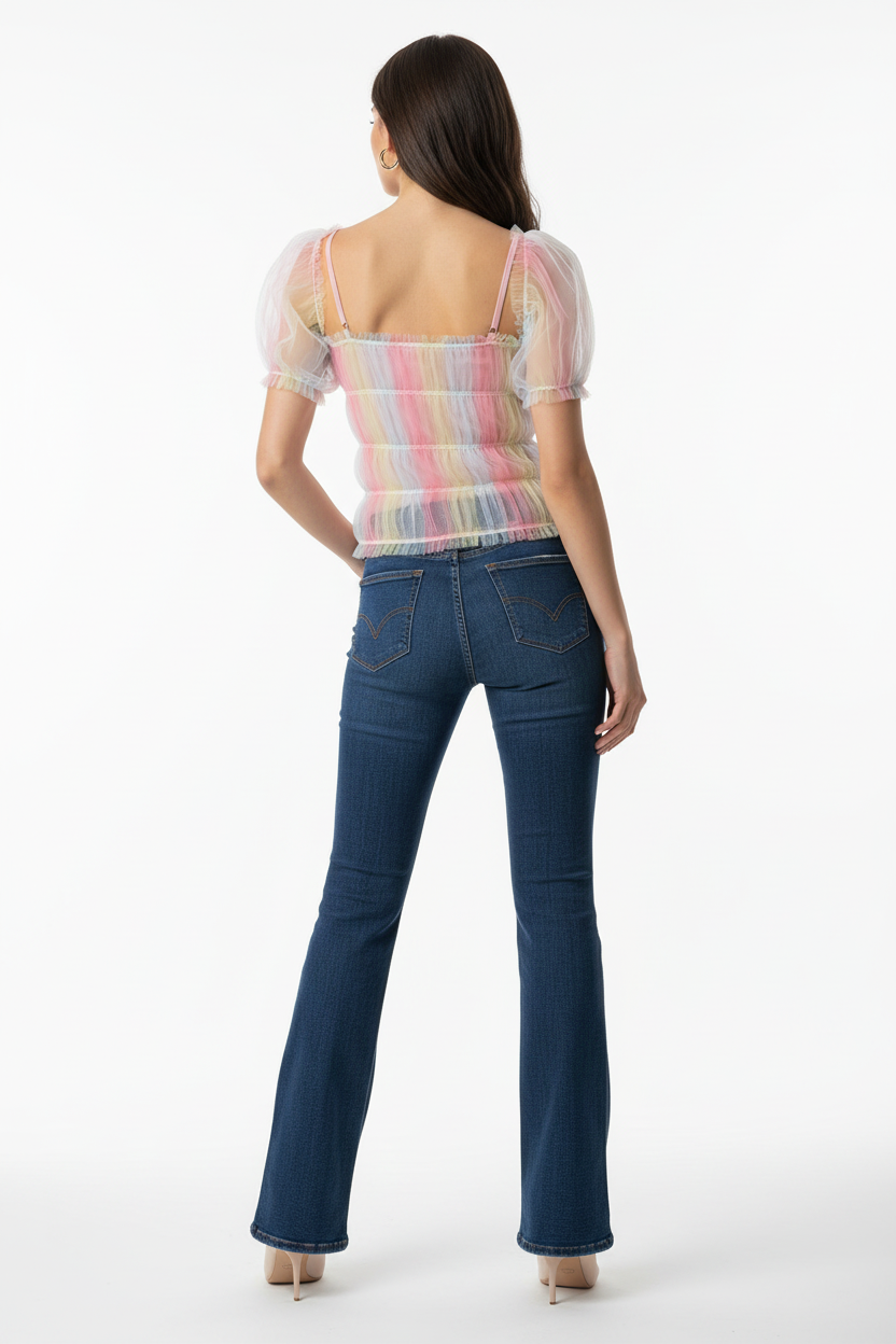 Nosecrets Top Tulle Arcobaleno - vista retro