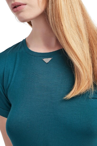 Emporio Armani Abito Lungo Donna Verde Tropicale in Viscosa Jersey