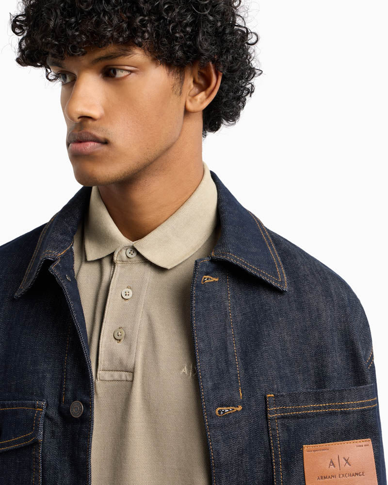 Armani Exchange Polo Uomo Urban Heights, Embroidered Logo Roasted Cashews