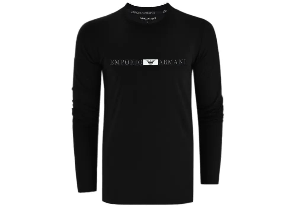 Emporio Armani T-Shirt Uomo Longsleeve 111984 4F525 00020 Nero Regular Fit