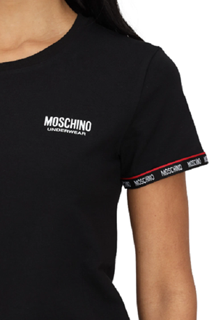 Moschino T-Shirt Donna A1905 con Banda Elastica logata Fondo Manica