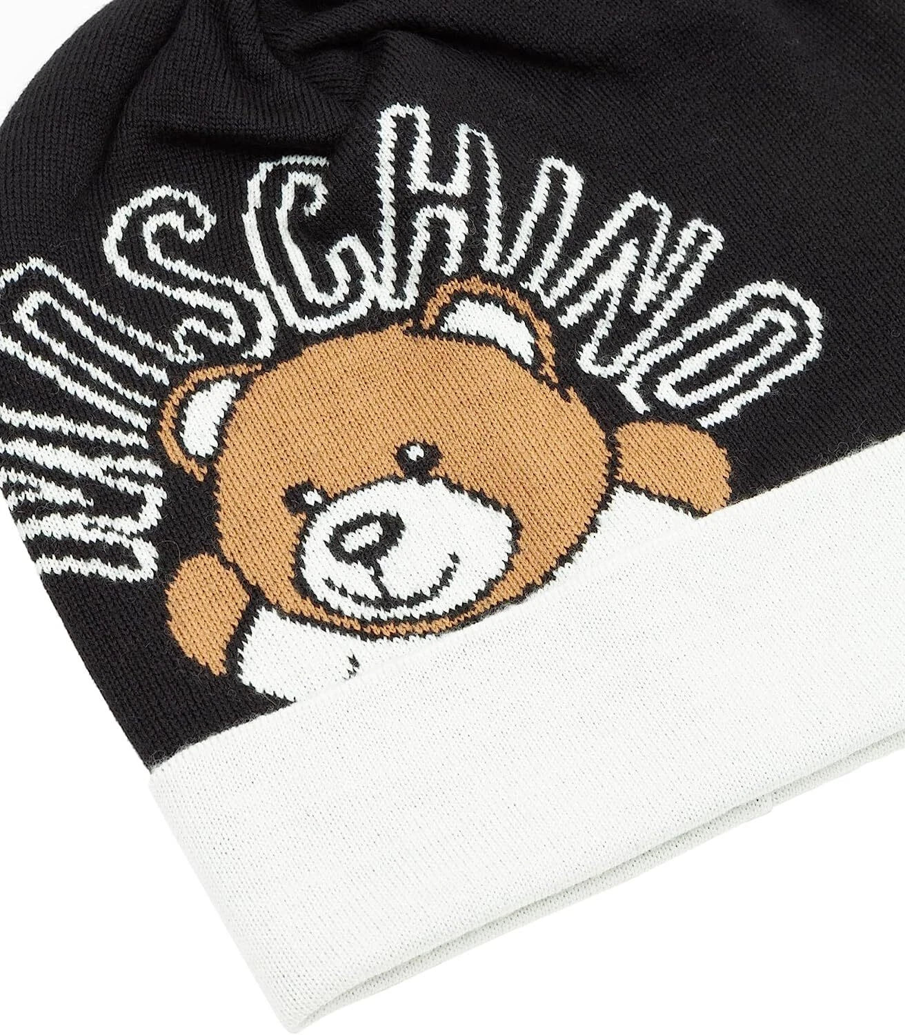 Moschino Berretto Teddy Bear Donna Black - White