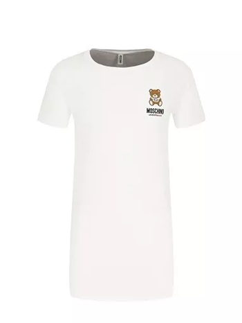 Moschino Abito Donna Bianco Corto Maxi T-Shirt Teddy Bear
