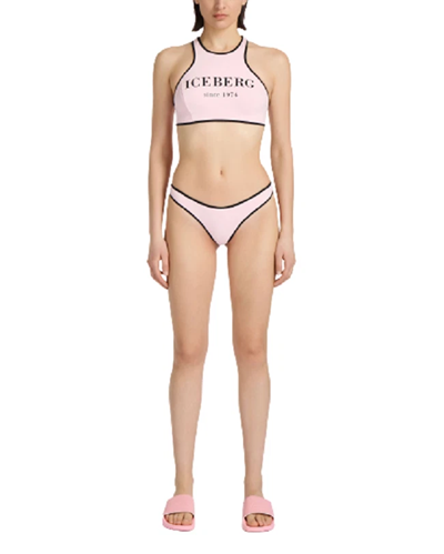 Iceberg Bikini Donna 2 Pezzi (Top Reggiseno + Slip Mare ) Sport Logo Heritage Pink