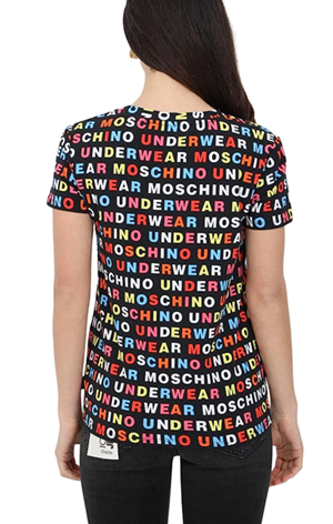 Moschino T-Shirt A19129 Donna con Stampe Lettering Multicolor
