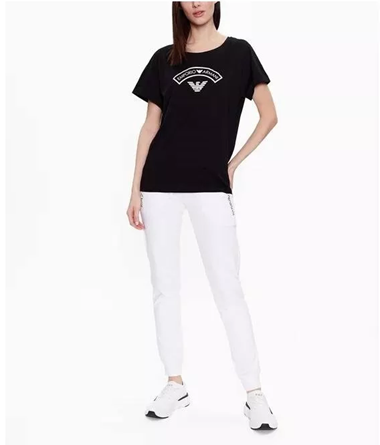 Emporio Armani T-Shirt Donna 164340 Logomania Nero