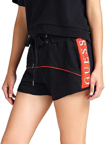 Guess Active Short Pant Donna – Nero con Banda Logo