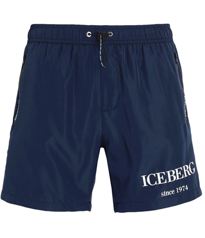 Iceberg Costume Bermuda Uomo ICE2MBM01 Navy Blue Stampa Logo