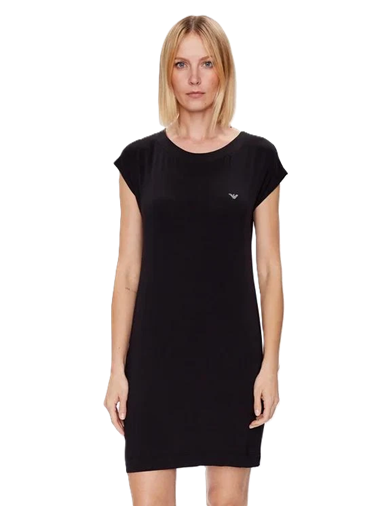 EMPORIO ARMANI Abito Corto Jersey Nero – Regular Fit