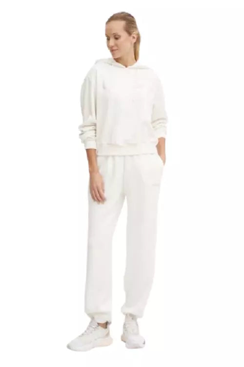 Guess Felpa Cecilia Donna con Cappuccio, V4BQ25 KC3D2 - Bianco Latte