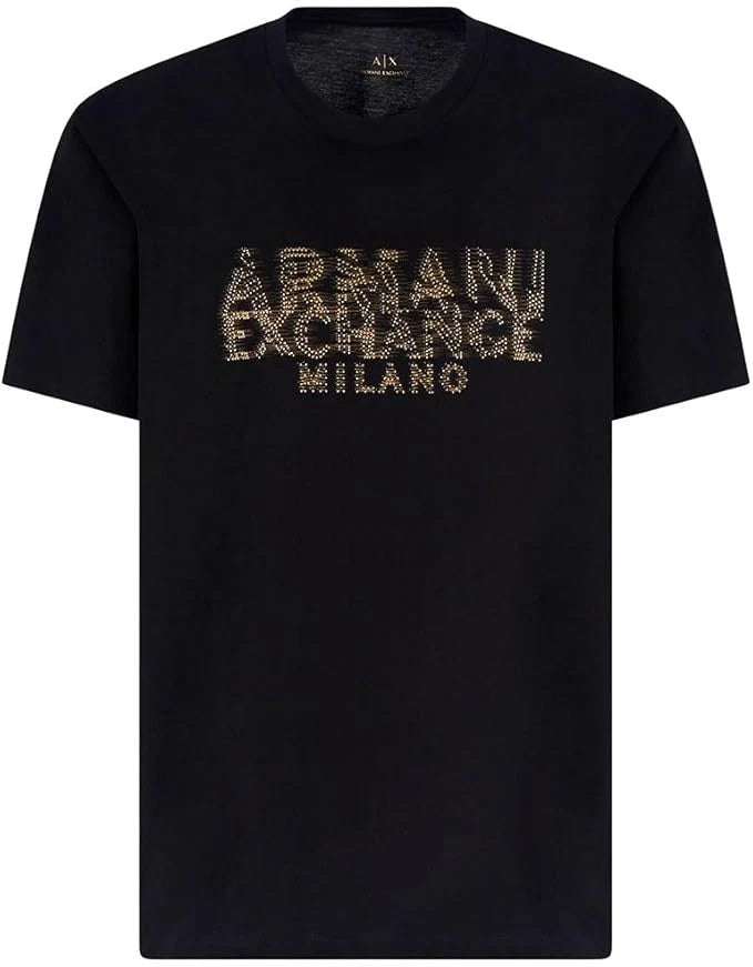 Armani Exchange T-Shirt Uomo Ax Milano Nero & Oro