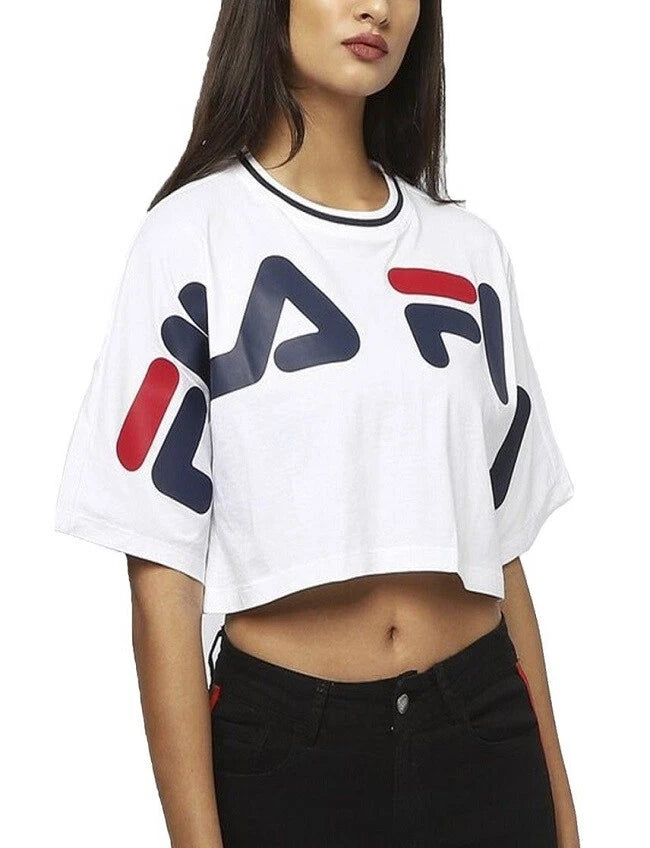 Fila T-Shirt Donna Wide Cropped White