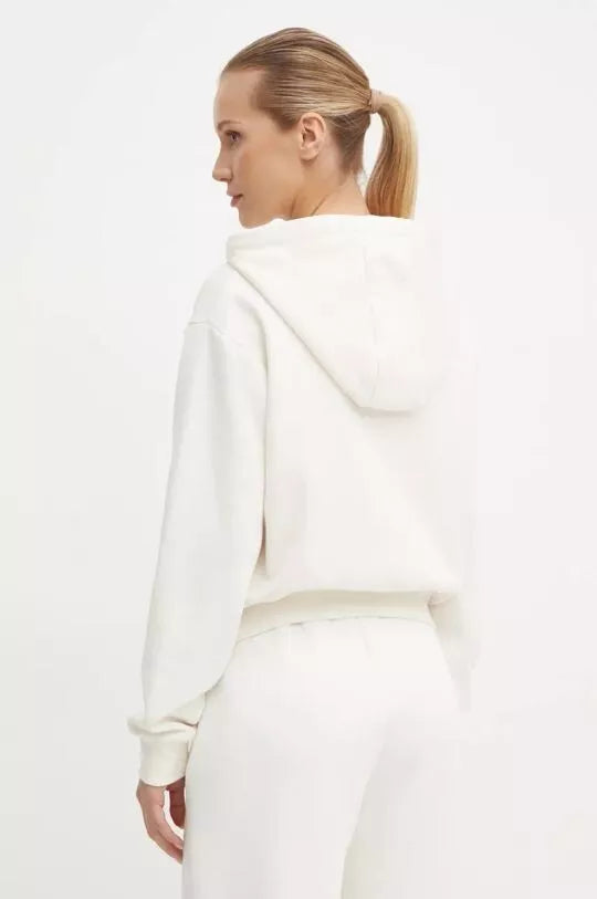 Guess Felpa Cecilia Donna con Cappuccio, V4BQ25 KC3D2 - Bianco Latte