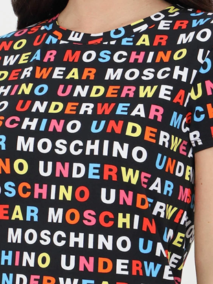 Moschino T-Shirt A19129 Donna con Stampe Lettering Multicolor