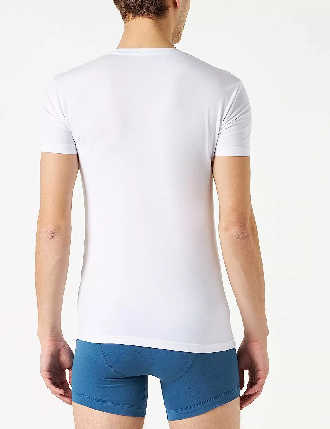 Emporio Armani T-Shirt Uomo Megalogo Stretch Cotton Organic Bianco