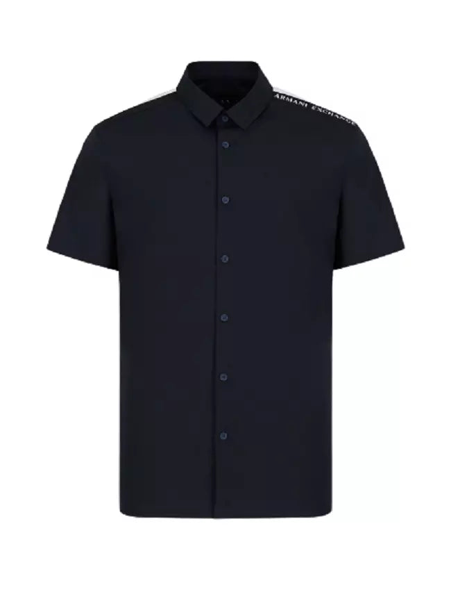 ARMANI EXCHANGE Camicia Uomo a maniche corte con inserto a contrasto