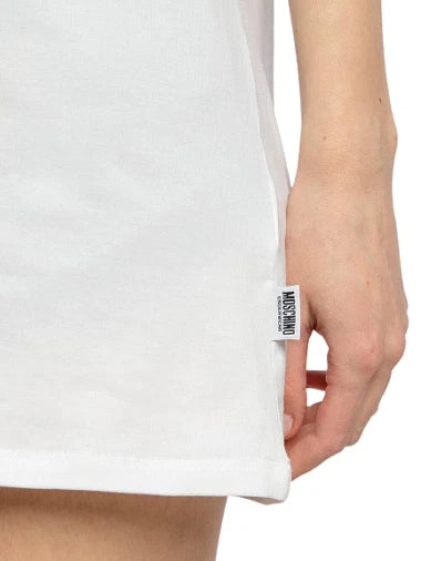 Moschino Abito Donna Bianco Corto Maxi T-Shirt Teddy Bear