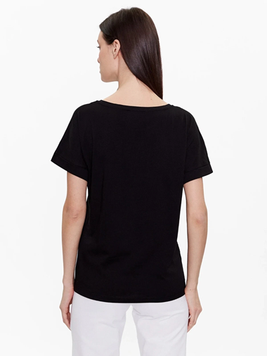 Emporio Armani T-Shirt Donna 164340 Logomania Nero