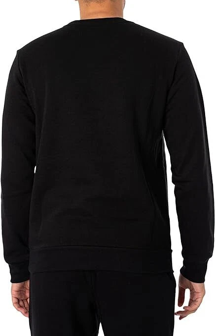 Emporio Armani Sweater Iconic Terry Felpa Logo Ricamo Nera Uomo