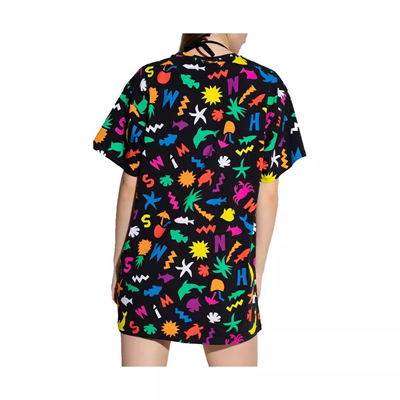 Moschino Vestito Donna A1904 2118 Maxi T-Shirt Stampe Fantasy Summer