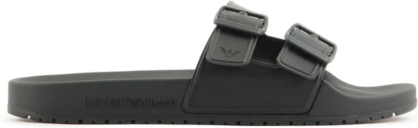 Emporio Armani Sandalo Double Buckle Slides Nero Unisex