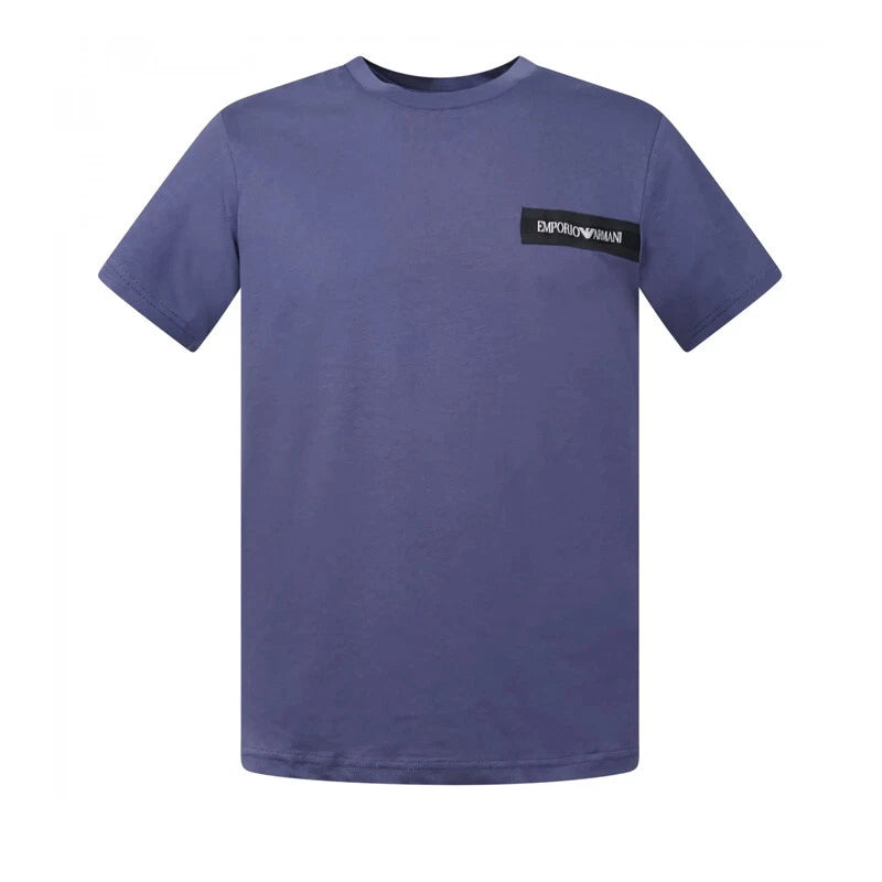 Emporio Armani Swimwear Crew Neck T-Shirt Logo Tape, Patriot Blue